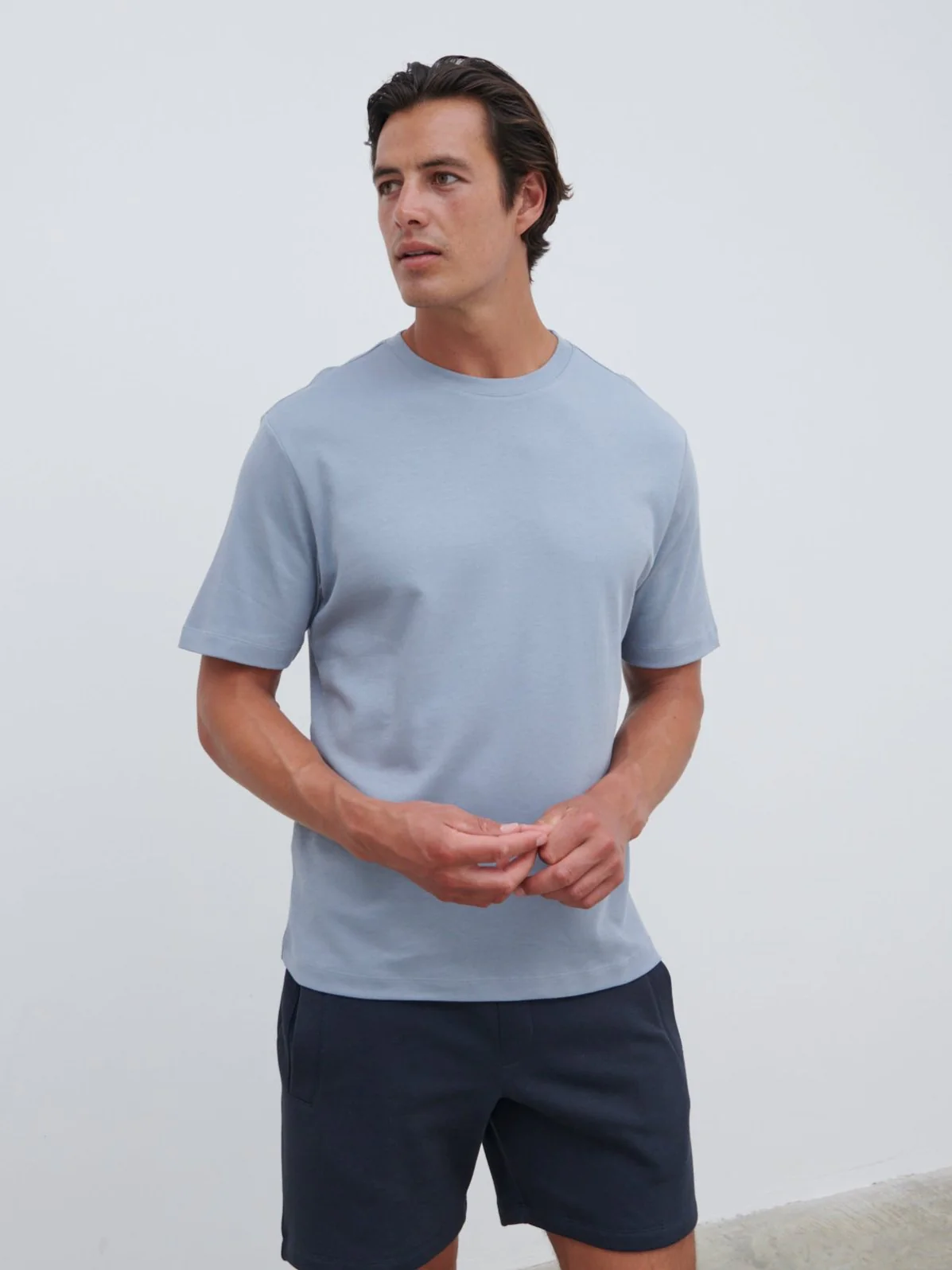 Tobias Relaxed Cotton T-shirt - Grey Blue - Image 3